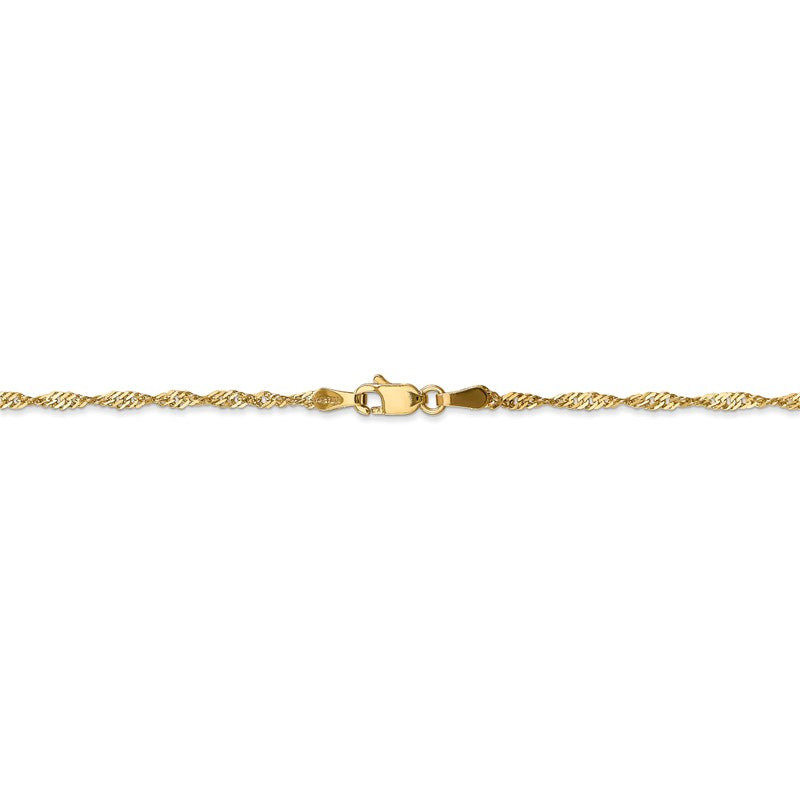 14K 10 inch 1.70mm Singapore with Lobster Clasp Anklet PEN10