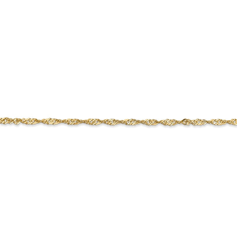 14K 10 inch 1.70mm Singapore with Lobster Clasp Anklet PEN10