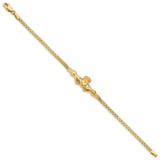 14K Polished Claddagh and Bismark Chain 7 inch Bracelet FB1513