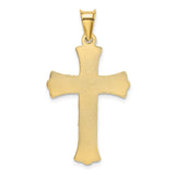 14k Polished Satin and Diamond-cut Crucifix Pendant K5557