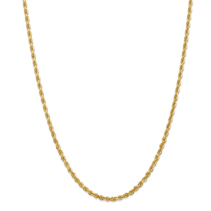 14K 26 Inch 3.35mm Diamond-cut Quadruple Rope Lobster Clasp Chain QTR025