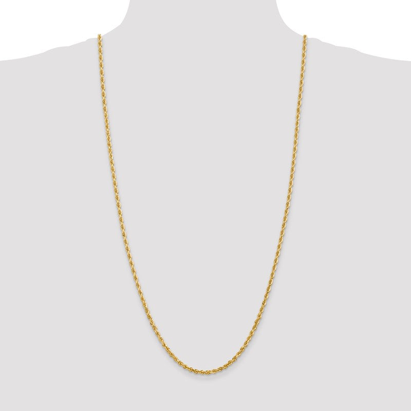 14K 26 Inch 3.35mm Diamond-cut Quadruple Rope Lobster Clasp Chain QTR025