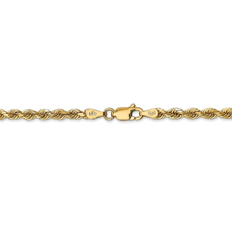 14K 26 Inch 3.35mm Diamond-cut Quadruple Rope Lobster Clasp Chain QTR025