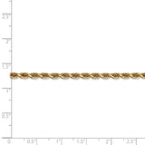 14K 26 Inch 3.35mm Diamond-cut Quadruple Rope Lobster Clasp Chain QTR025