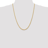 14K 26 Inch 3.35mm Diamond-cut Quadruple Rope Lobster Clasp Chain QTR025