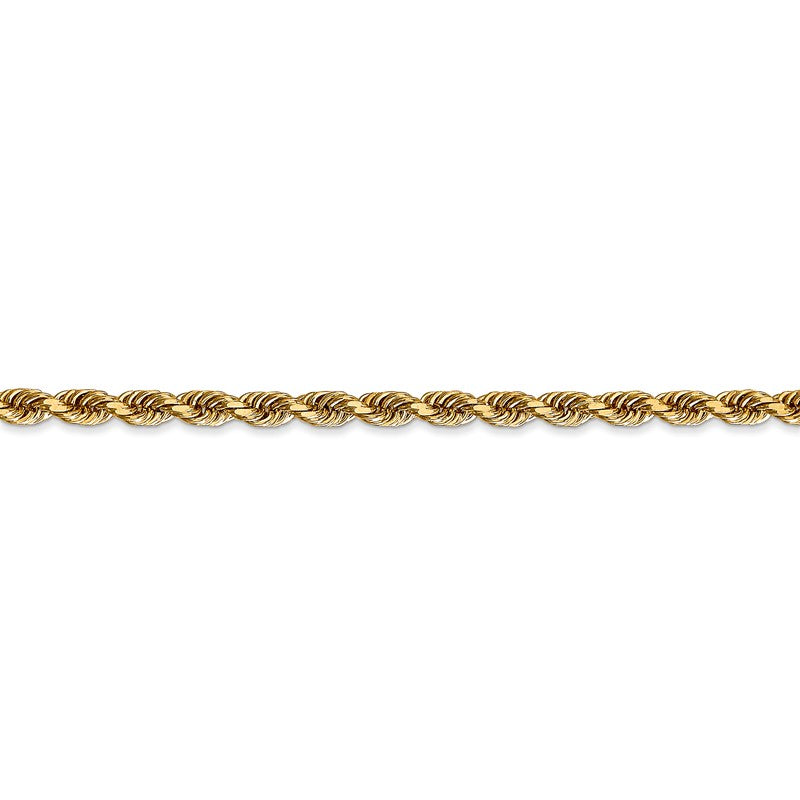 14K 26 Inch 3.35mm Diamond-cut Quadruple Rope Lobster Clasp Chain QTR025
