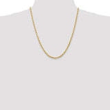 14K 26 Inch 3.35mm Diamond-cut Quadruple Rope Lobster Clasp Chain QTR025