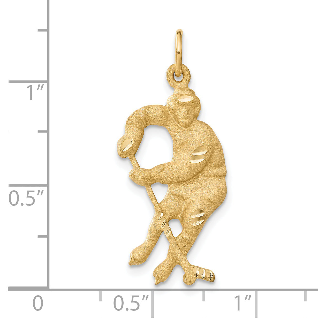 14k Hockey Player Charm C1228