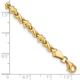14k Polished Diamond-cut X-and-Heart 7 inch Bracelet FB1431