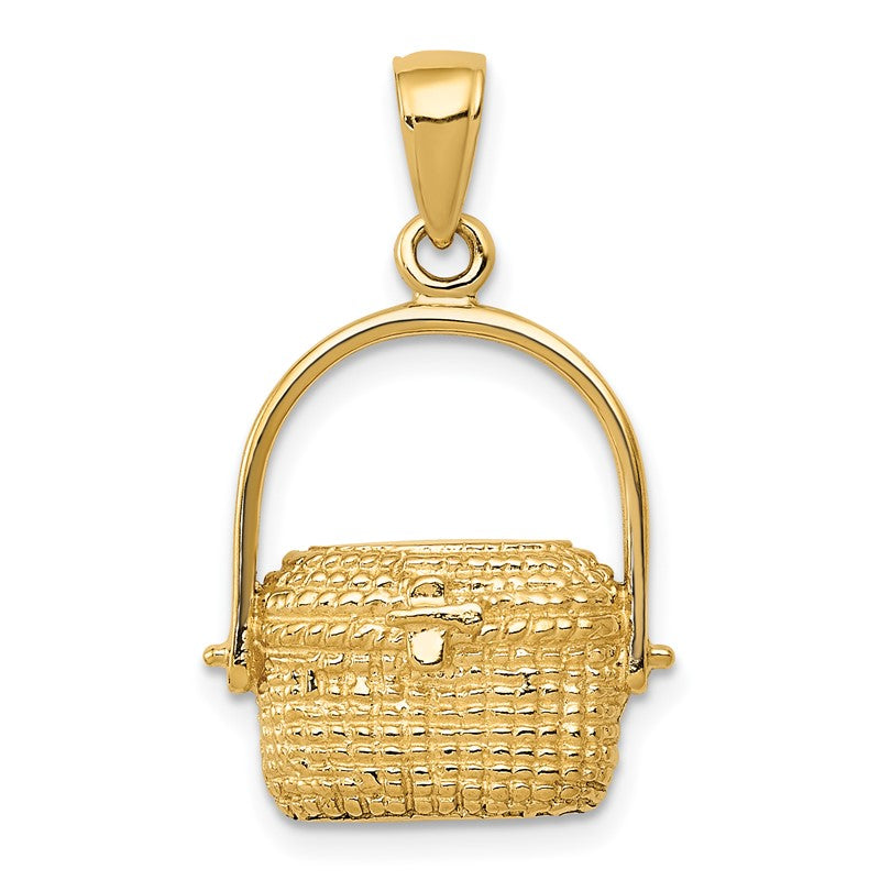 14k Large Nantucket Basket Pendant C3335