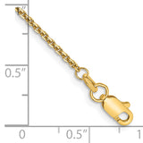 14K 14 inch 1.45mm Solid Diamond-cut Cable with Lobster Clasp Chain PEN140