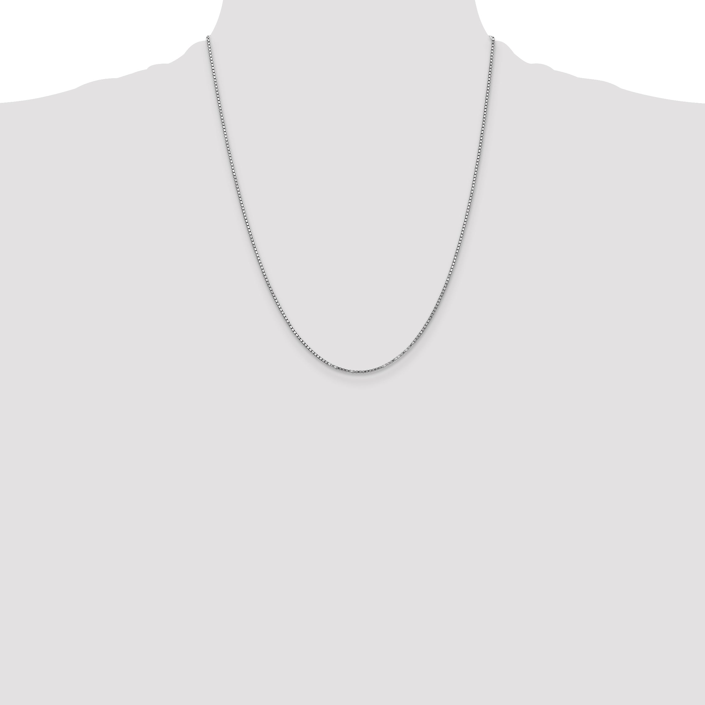14K White Gold 14 inch 1.4mm Box with Lobster Clasp Chain WLB125