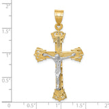 14k Two-tone Diamond-cut Crucifix Pendant C2000
