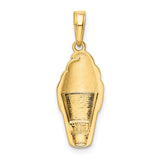 14k White Enameled Vanilla Ice Cream Cone Pendant K1812