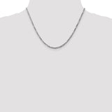 14K White Gold 10 inch 2.75mm Flat Figaro with Lobster Clasp Anklet WFIG070