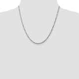 14K White Gold 10 inch 2.75mm Flat Figaro with Lobster Clasp Anklet WFIG070