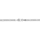 14K White Gold 10 inch 2.75mm Flat Figaro with Lobster Clasp Anklet WFIG070