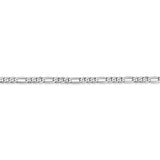 14K White Gold 10 inch 2.75mm Flat Figaro with Lobster Clasp Anklet WFIG070