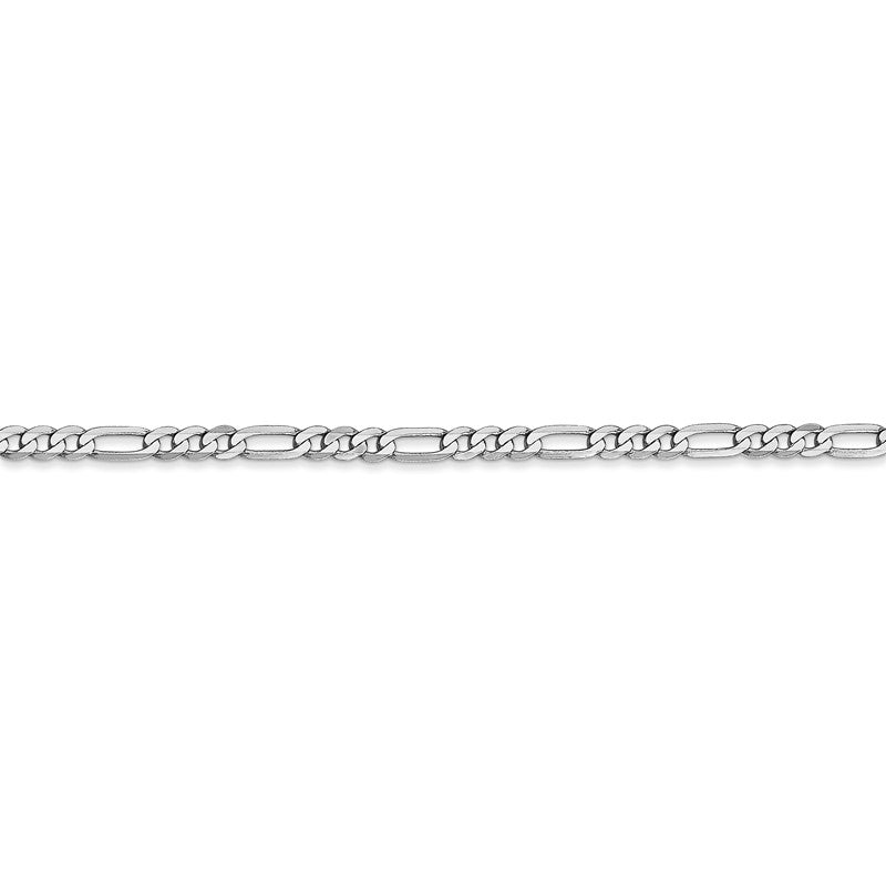 14K White Gold 10 inch 2.75mm Flat Figaro with Lobster Clasp Anklet WFIG070