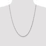 14K White Gold 10 inch 2.75mm Flat Figaro with Lobster Clasp Anklet WFIG070