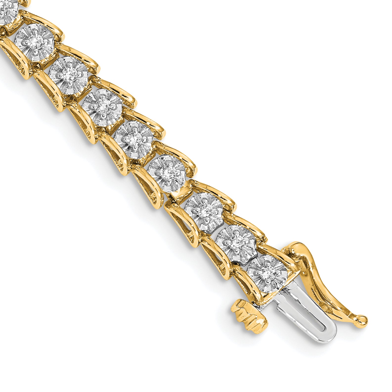 14k White Gold Complete 5/8 carat Diamond Illusion Setting 7 inch Tennis Bracelet BM4654