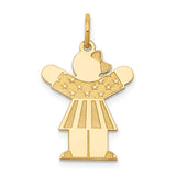 14k The Kids Small Stars and Stripes Girl Engravable Love Charm XK1134Y