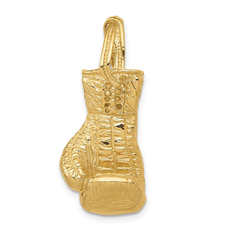 14K Hollow Polished 3-D Large Boxing Glove Pendant C2645