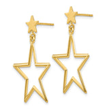 14k Open Star Dangle Post Earrings TM785