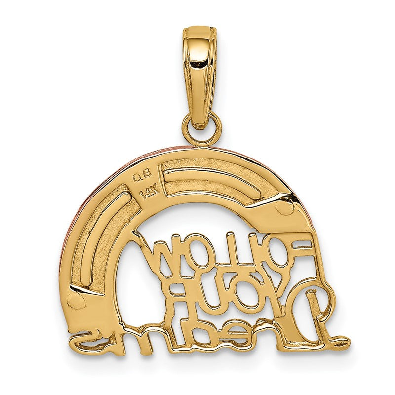 14k Two-tone with White Rhodium FOLLOW YOUR DREAMS Rainbow Charm K2351