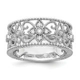 14k White Gold 1/4 carat Diamond Vintage Band RM5707