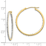 14k Diamond Fascination Diamond Dust/Accent 2x35mm Round In/Out Hoop Earrings DF256