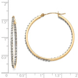 14k Diamond Fascination Diamond Dust/Accent 2x35mm Round In/Out Hoop Earrings DF256