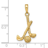 14K 3-D Golf Clubs and Ball Pendant D4281