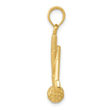 14K 3-D Golf Clubs and Ball Pendant D4281