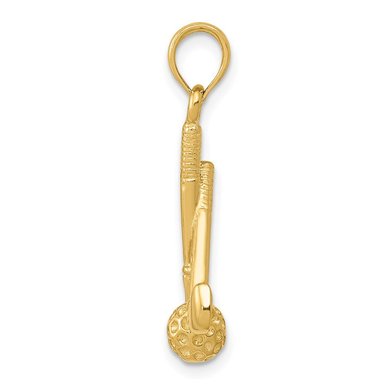 14K 3-D Golf Clubs and Ball Pendant D4281