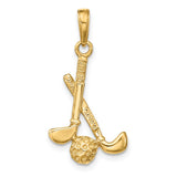 14K 3-D Golf Clubs and Ball Pendant D4281