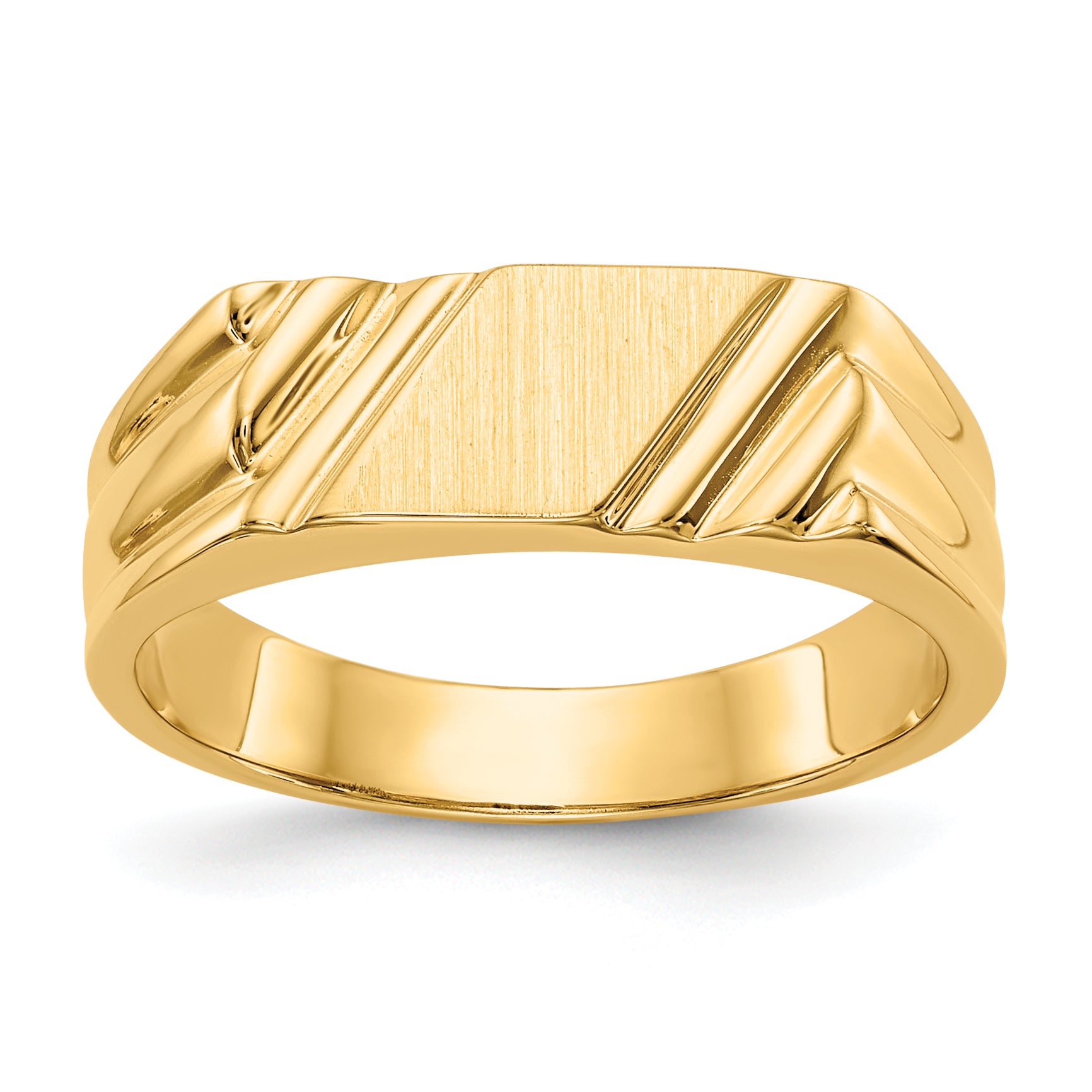 14k 12.0 x 6.0mm Open Back Signet Ring CH190