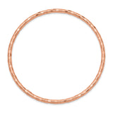 14K Rose Gold Polished Textured 3.00mm Slip-on Round Bangle Bracelet DB586