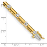 14k Complete 2.1 carat Round AAA Diamond Bar Link 7 inch Tennis Bracelet X763AAA