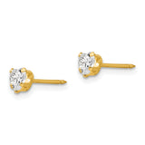 Inverness 14k 4mm Clear Heart CZ Post Piercing Earrings 472E