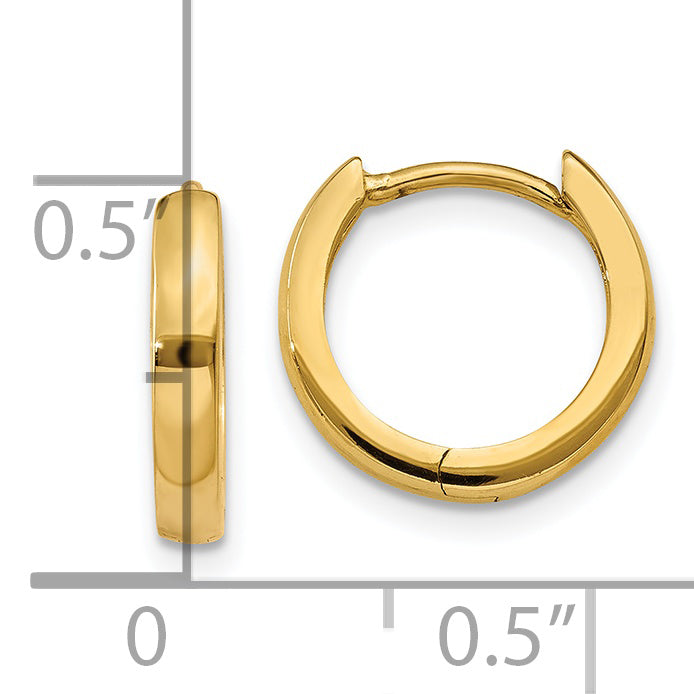14k 1.8mm Round Hinged Hoop Earrings TL153