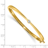 14k Polished Complete 1/4 carat VS Diamond Hinged Oval Bangle Bracelet XB202VS