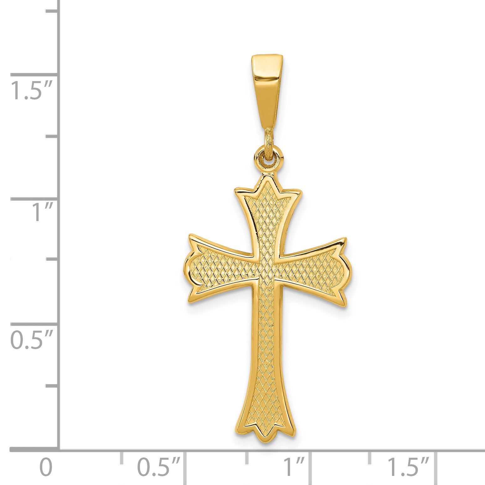 14k Fleur De Lis Cross Pendant C1955