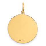 14k GRADUATION DAY Engravable Disc Charm A1076