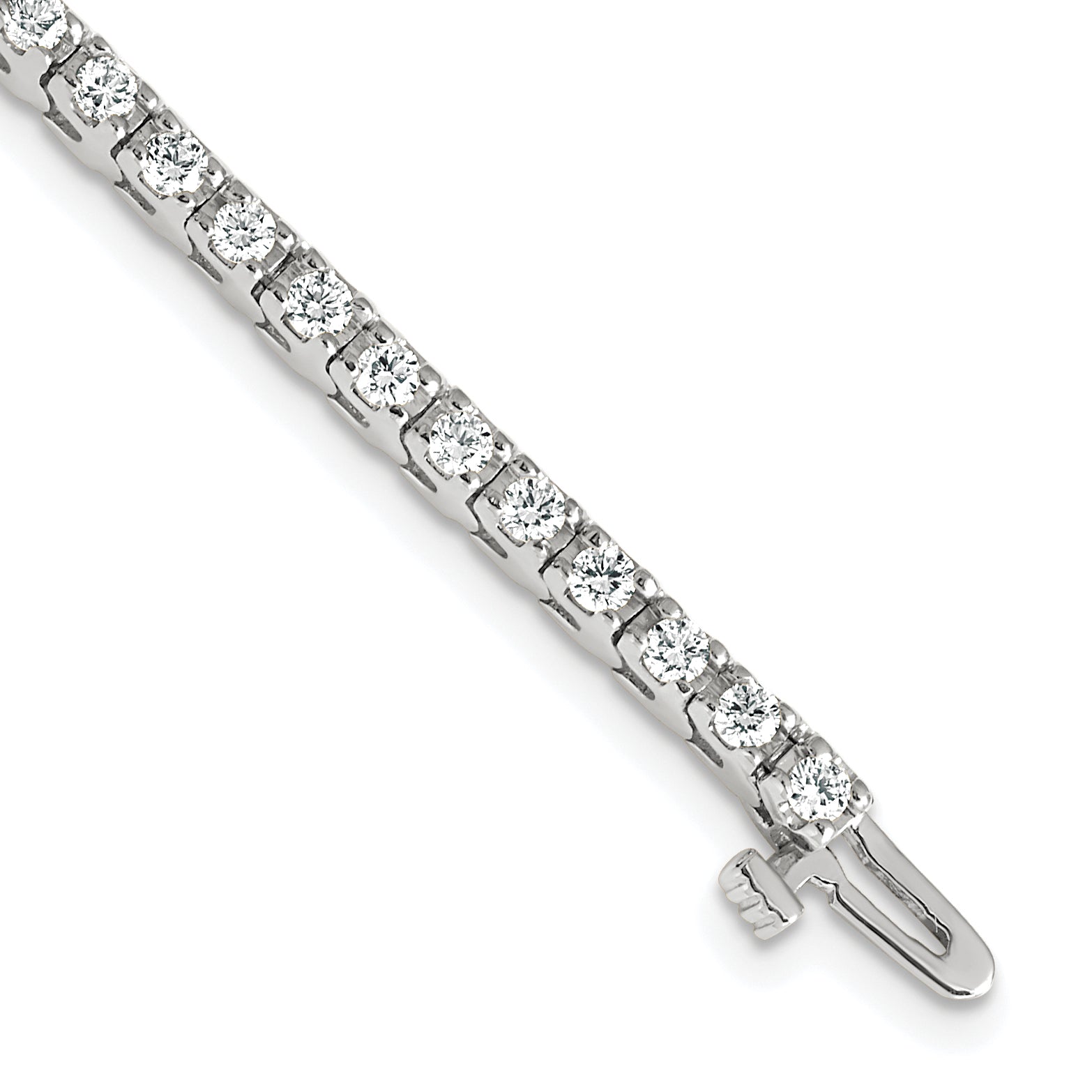 14k White Gold Complete 2.18 carat Round A Diamond 4-prong 7 inch Tennis Bracelet X731WA
