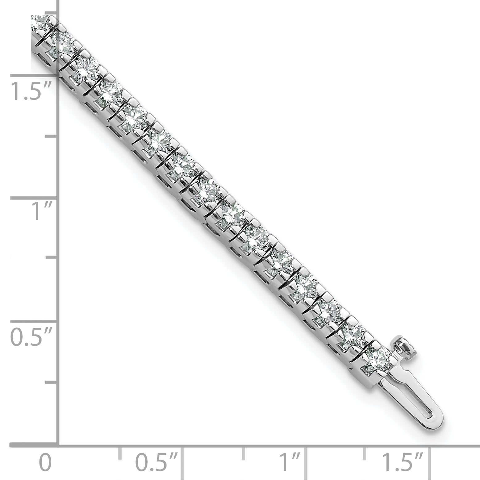 14k White Gold Complete 4.65 carat Round A Diamond 4-prong 7 inch Tennis Bracelet X734WA