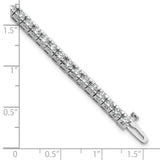 14k White Gold Complete 4.65 carat Round A Diamond 4-prong 7 inch Tennis Bracelet X734WA