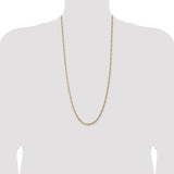 14K 26 inch 3mm Flat Figaro with Lobster Clasp Chain FFL080