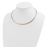 14k Polished 3mm Lightweight 16 inch Domed Omega Necklace ODL3