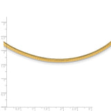 14k Polished 3mm Lightweight 16 inch Domed Omega Necklace ODL3